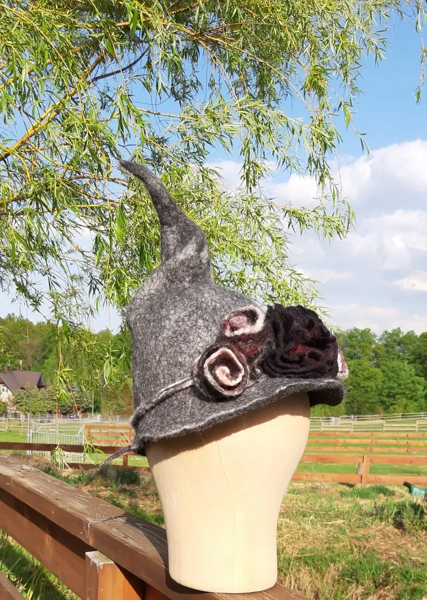 Czapka do sauny z kwiatkami