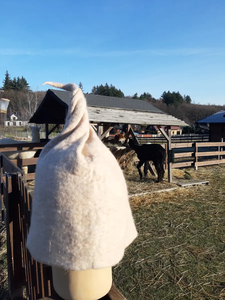 Czapka - rożek do sauny lub morsowania (sprzedana)